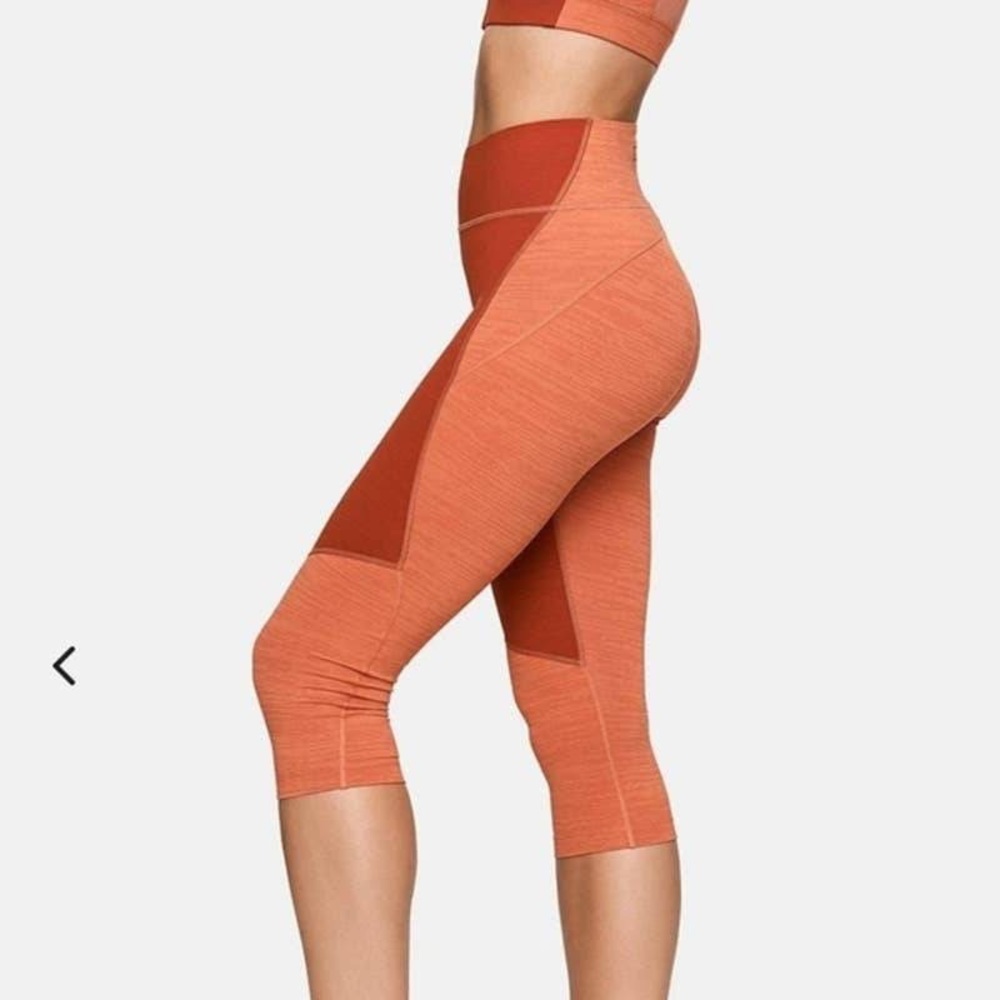 Outdoor Voices Orange High-Waist Cropped Leggings